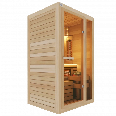 Одноместная комбинированная сауна Comfort из кедра